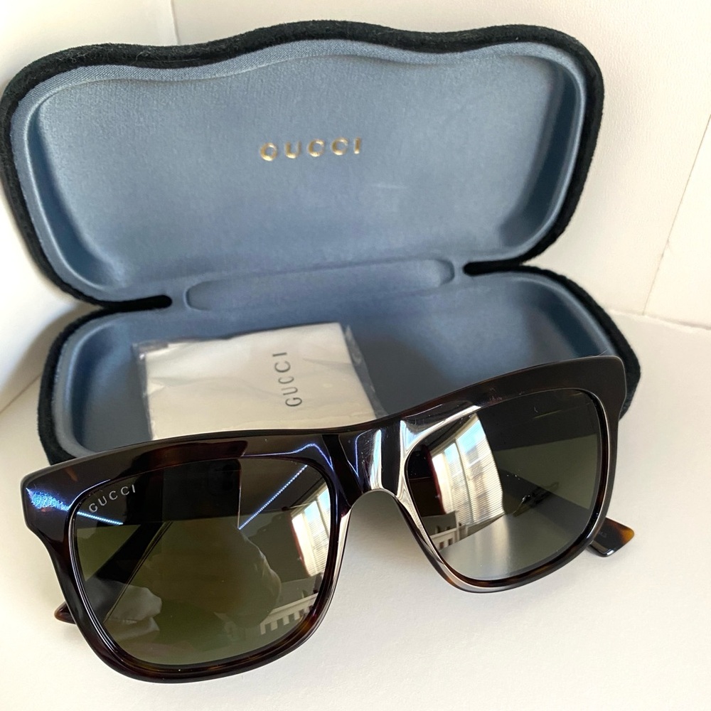 Gucci Brown Sunglasses -Rectangular | Size Os - image 2